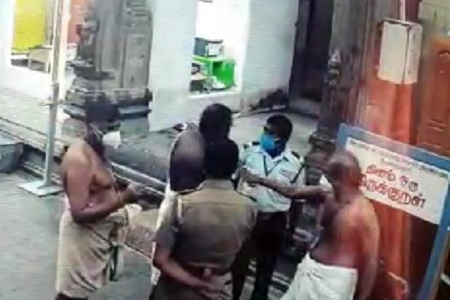 Complaint against TN temple priest after CCTV footage shows him hitting Dalit guard